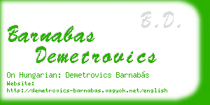 barnabas demetrovics business card